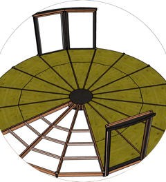 Vue en plan : 16 parts de plancher